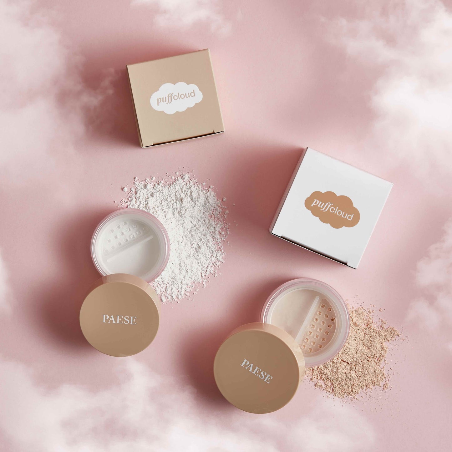 PAESE Cosmetics Puff Cloud Powder enriched with cotton oil hydrates and helps set makeup.