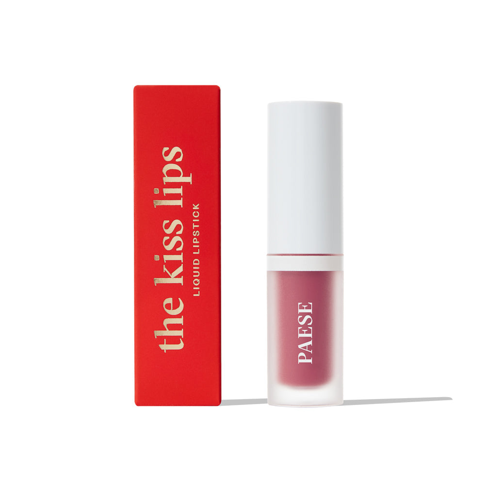 PAESE Cosmetics’ The Kiss long-wearing lipstick offers a light, creamy, non-sticky, full-coverage finish.