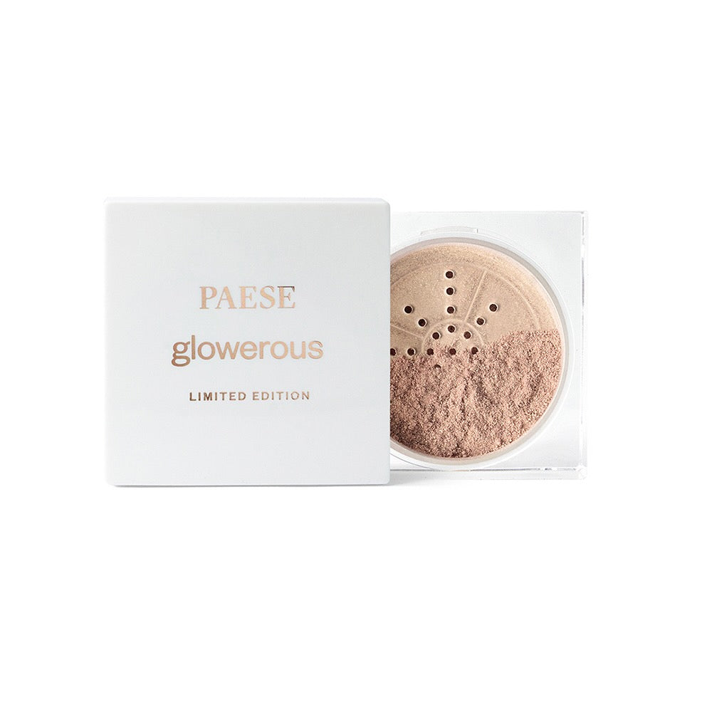 PAESE Cosmetics Glowerous Loose Highlighter creates a radiant effect on your face and body.