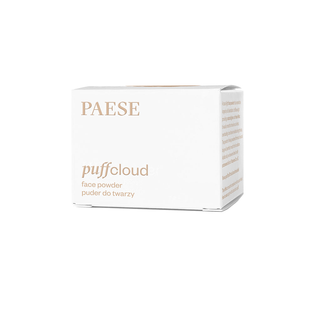 PAESE Cosmetics Puff Cloud Powder optically smooths the skin giving it a soft matte finish.