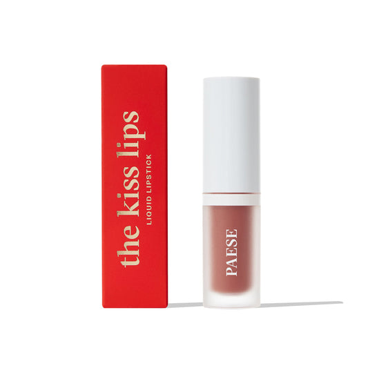 PAESE Cosmetics’ The Kiss long-wearing lipstick offers a light, creamy, non-sticky, full-coverage finish.