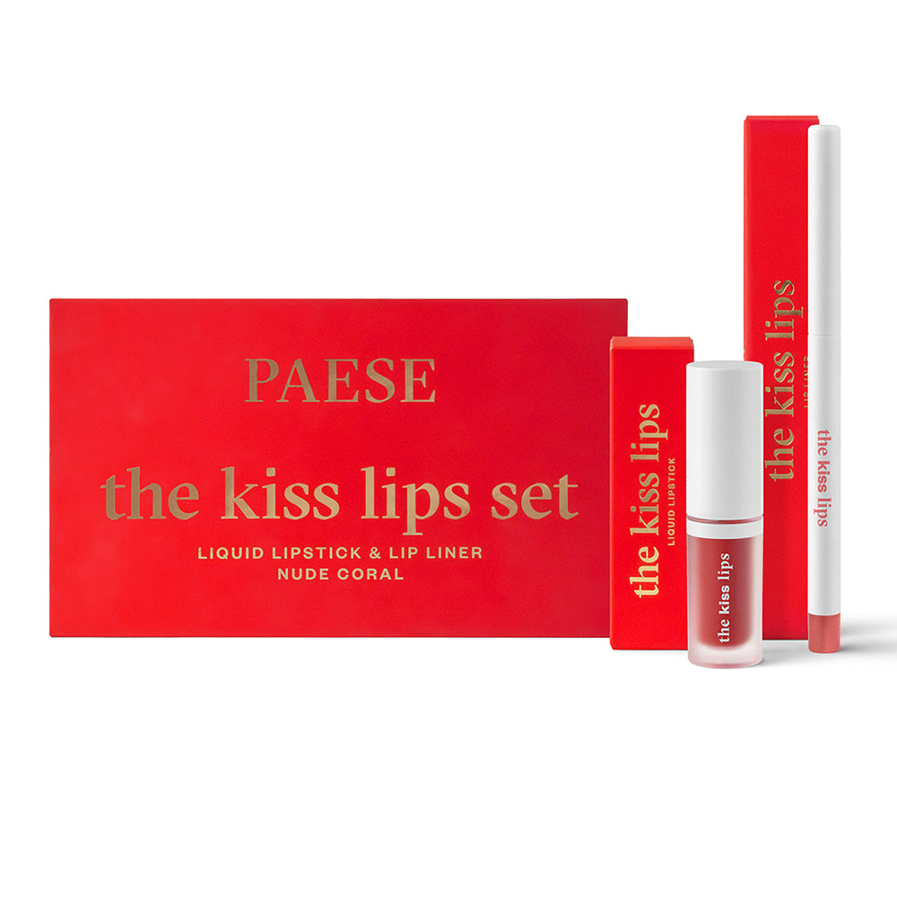 PAESE Cosmetics The Kiss Lips Set Liquid Lipstick & Lip Liner creamy texture and long lasting effect