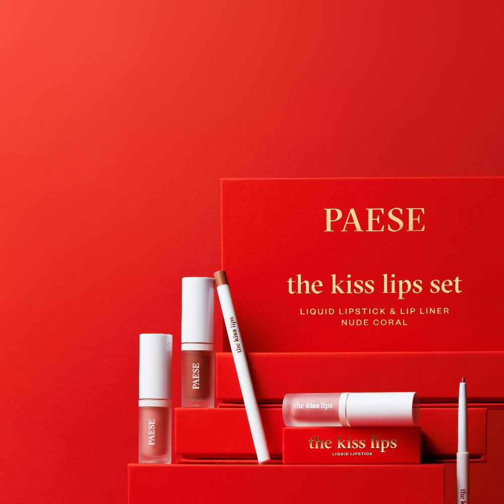Valentines's Day PAESE Cosmetics The Kiss Lips Set Liquid Lipstick & Lip Liner 