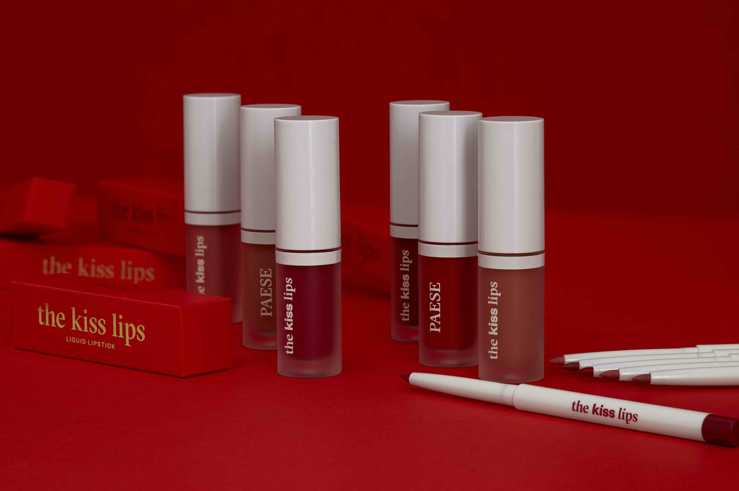 PAESE Cosmetics The Kiss Lips Long-Wear, Moisturizing Liquid Lipstick Collection.