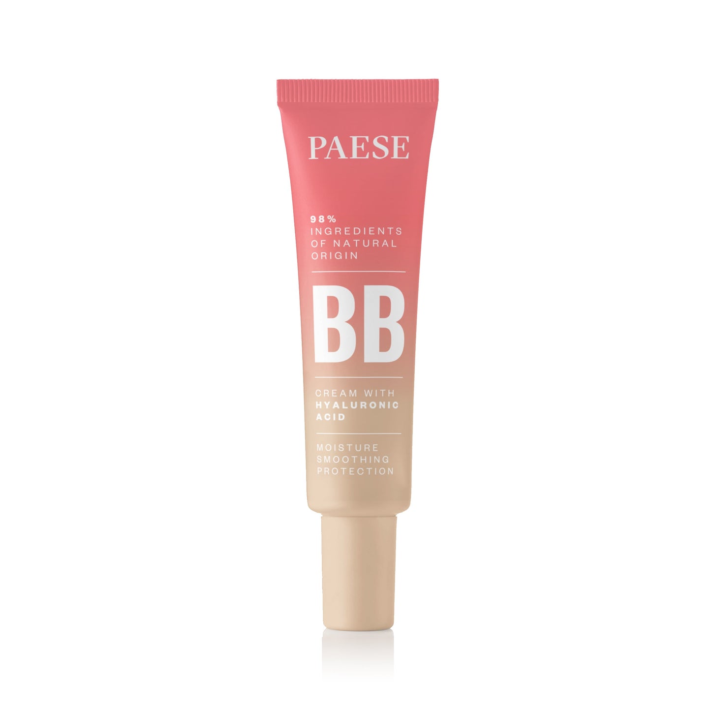 PAESE Cosmetics Vegan BB Cream with Hyaluronic Acid offers a tinted lightweight coverage and skincare benefits.