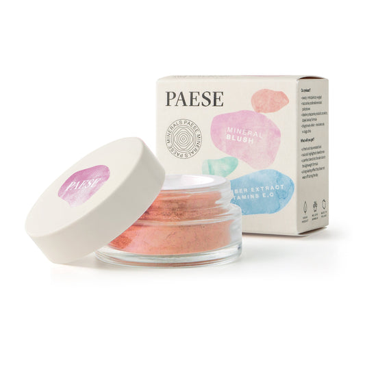 PAESE Cosmetics Mineral Blush versatile makeup product highlights your cheekbones, and delicately shapes your facial features for a naturally luminous effect.
